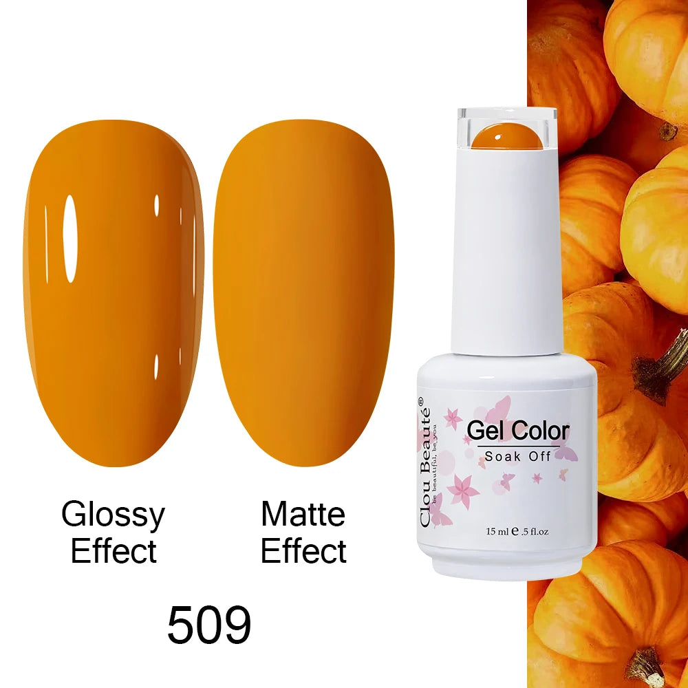 Clou Beaute 15ml Nail Gel Polish Warm Color Dark Red Brown Semi Permanent Nail Art Manicure Soak Off LED UV Varnishes Lacquer