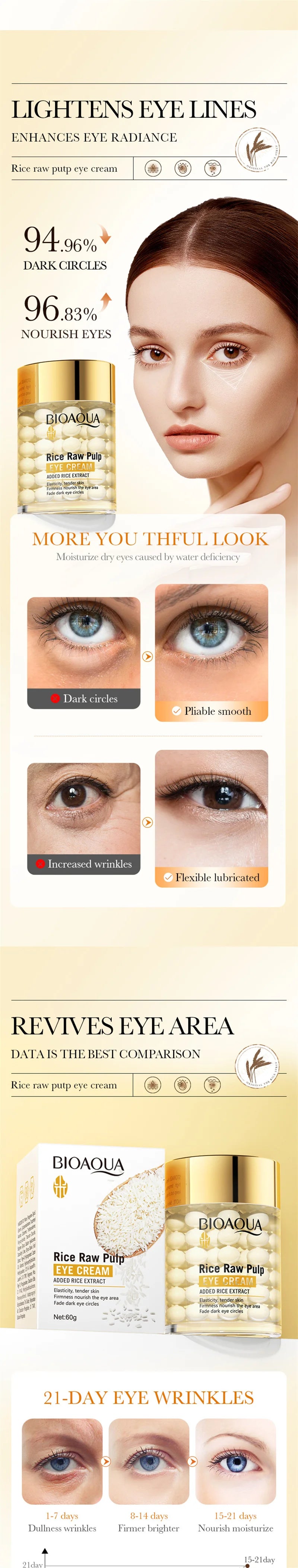 Instant Eye Bag Removal Cream Collagen Anti-Wrinkle Fade Fine Lines Firming Skin Anti Dark Circle Puffiness Brighten Eye Care