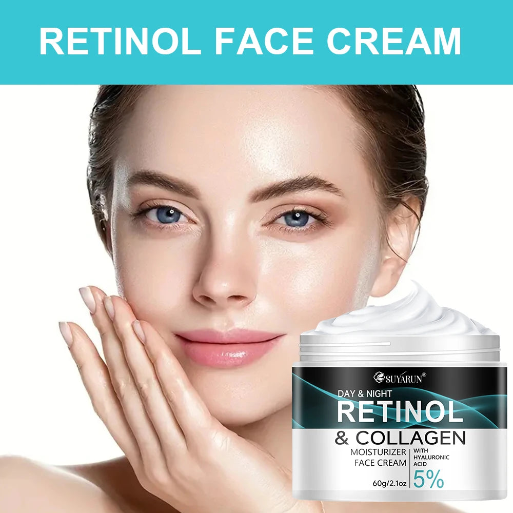 SUYARUN Retinol & Collagen Face Cream - Anti-Aging Moisturizer for Deep Hydration, Firming & Youthful Glow.