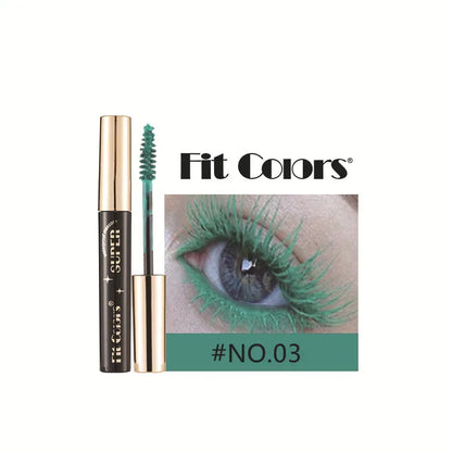 Colored Mascara Waterproof Blue White Black Purple Lengthen Eyelashes 4D Silk Fiber Eyelash Extension Eyes Makeup for Party Use