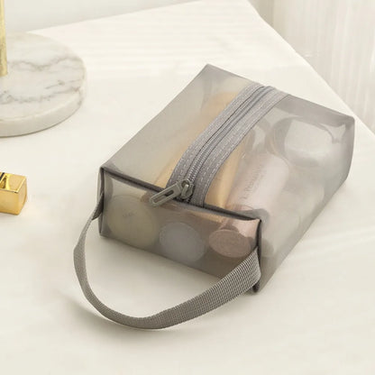 Mesh Toiletry Bag Travel Wash Bag Large Capacity Zipper Makeup Bag Skin Care Storage Bag Women Cosmetic Bag Korean Storage Bag