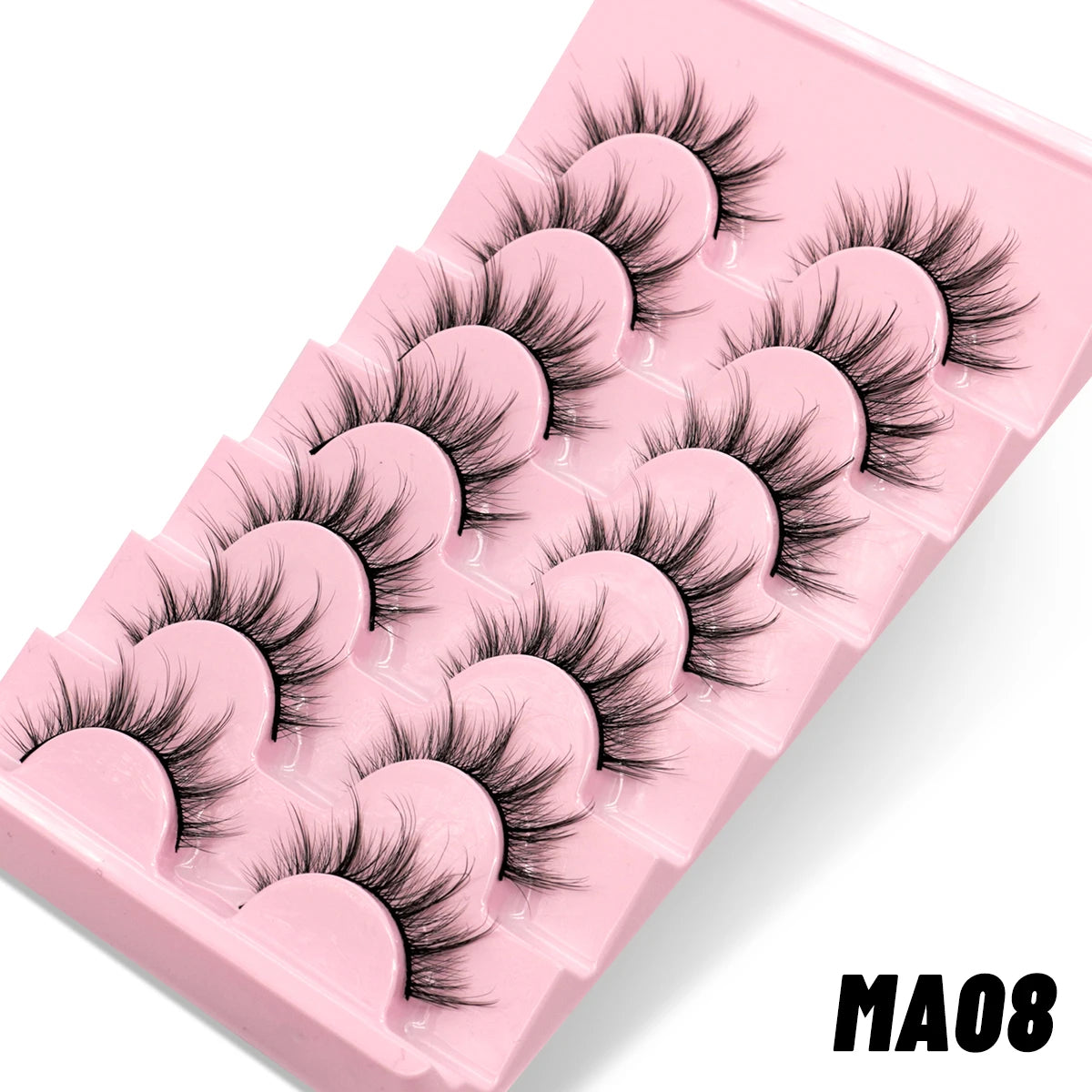 GROINNEYA Manga Lashes 5/7 pairs Eyelashes 3D Natural False Lashes Fluffy Soft Cross Wispy Natural Eyelash Extension Makeup