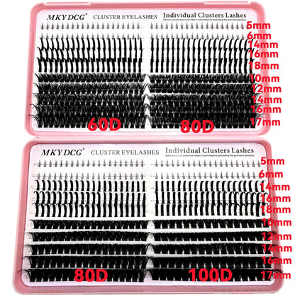 60D-100D Cluster Eyelash Extensions with Lash Spikes Lash Clusters Wispy Eyelashes Clusters Fluffier Individual Lashes Clusters