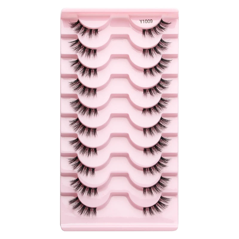 3/10 Pairs Half Lashes Cat Eyelashes Natural Long Handmade 3D Mink Lashes Makeup Tool Reusable Fake Eyelash maquillaje Faux Cils