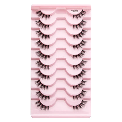 3/10 Pairs Half Lashes Cat Eyelashes Natural Long Handmade 3D Mink Lashes Makeup Tool Reusable Fake Eyelash maquillaje Faux Cils