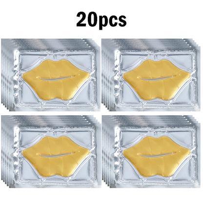 5/10/20/30pcs Pink Gold Crystal Collagen Lip Mask Plump Lips Moisturizing Nourishing Lip Patches Lips Plumper Skin Care Products