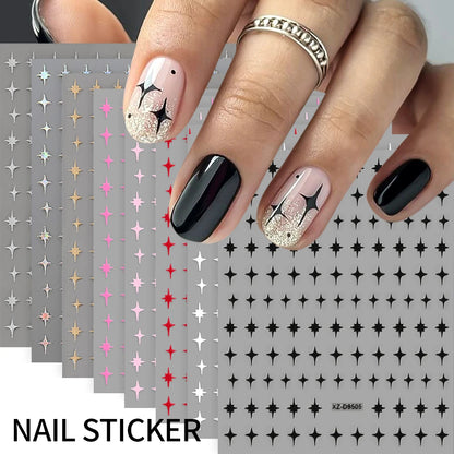 8pcs Valentine's Day Cute Little Love Heart Nail Art Stickers 3D 2mm Love Heart Nail Decal Adhesive for DIY Manicure Accessories