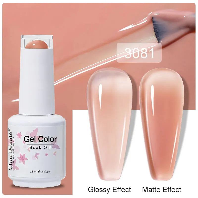 Clou Beaute 15ml Nail Gel Polish Warm Color Dark Red Brown Semi Permanent Nail Art Manicure Soak Off LED UV Varnishes Lacquer