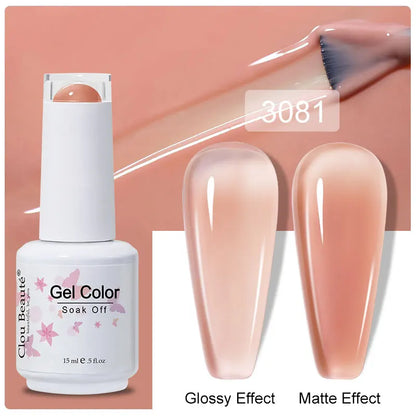 Clou Beaute 15ml Nail Gel Polish Warm Color Dark Red Brown Semi Permanent Nail Art Manicure Soak Off LED UV Varnishes Lacquer