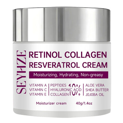 SEYHZE Retinol & Collagen Moisturizing Cream with Resveratrol HA & Niacinamide 40g/70g Day Night Anti-Aging Skin Care for Men Wo