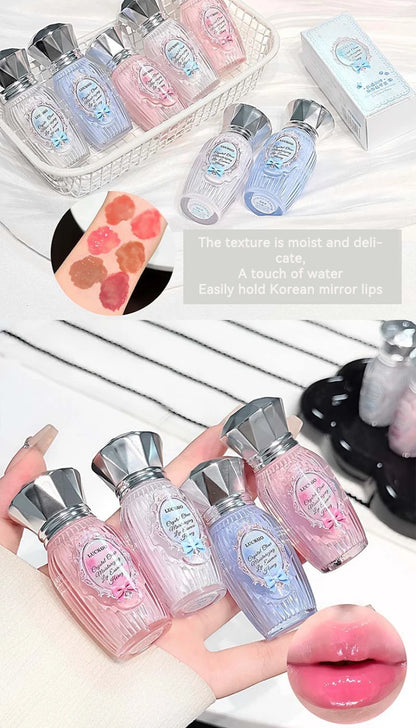Lckgo Crystal Clear Moisture Lip Essence Gloss - Wrinkle Improvement Moisturizing Lip Balm, Mirror Gloss Lip Oil, Lipstick-Style Volume Lip Gloss