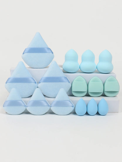 Multi Effect 15 Piece Set 3 Loose Powder Puffs&3 Mini Loose Powder Puffs&3 Medium-Sized Eggs&3 Mini Eggs&3 Air Cushions. Founda