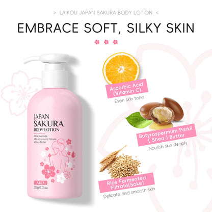 Laikou Cherry Blossom Body Lotion Moisturizing & Repairing  Winter Chapped Skin Care Moisturizing Without Greasiness 200g