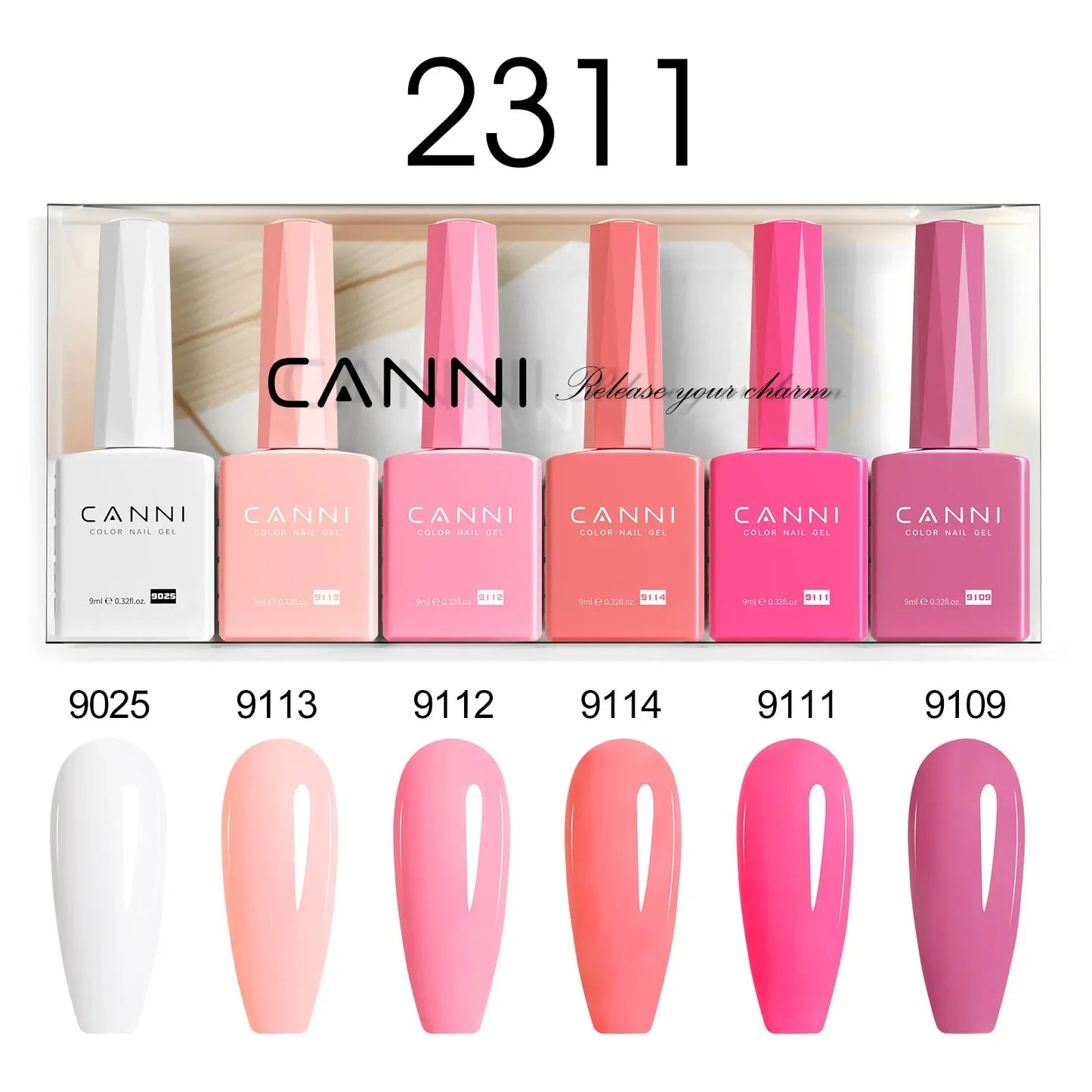 9ml CANNI TPO FREE HEMA FREE Ultra Consistency Nail Gel Polish Set Round Brush Semi Permanent Soak Off UV LED Gel Nail Kit