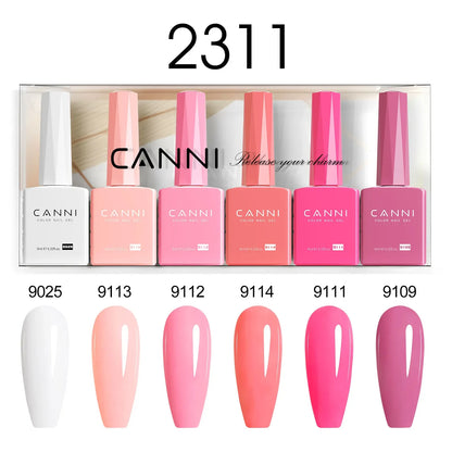 9ml CANNI TPO FREE HEMA FREE Ultra Consistency Nail Gel Polish Set Round Brush Semi Permanent Soak Off UV LED Gel Nail Kit