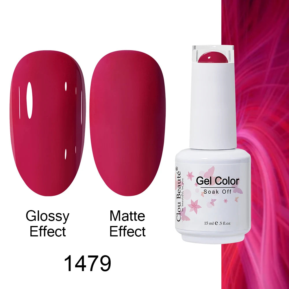 Clou Beaute 15ml Nail Gel Polish Warm Color Dark Red Brown Semi Permanent Nail Art Manicure Soak Off LED UV Varnishes Lacquer