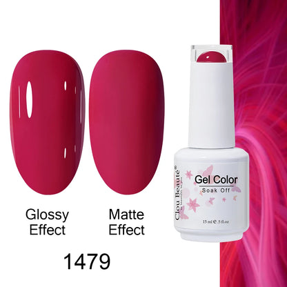 Clou Beaute 15ml Nail Gel Polish Warm Color Dark Red Brown Semi Permanent Nail Art Manicure Soak Off LED UV Varnishes Lacquer