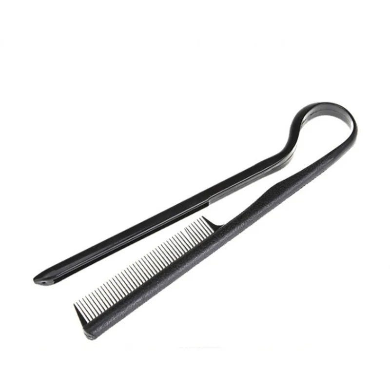 V Type Hair Straighten Salon Comb Hairdressing Smooth Tool Hold Tongs Hair Styling Tools for Women Hair Brush Straightener