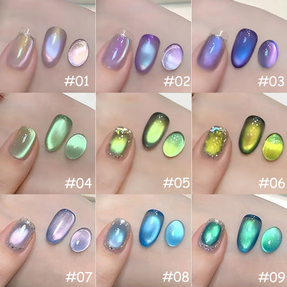 TC 1-6 Pcs Versatile Temperament Highlighting The Whitening Trend Popular And Explosive Antarctic Light Cat Eye Gel Nail Polish
