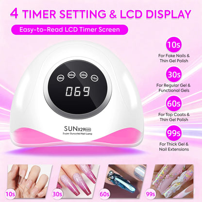 DianaBeauty 380W Professional UV LED Nail Lamp For Quick Drying Gel Nail Polish 90LEDS Gel Drying Lamp With 4 Timer Setting
