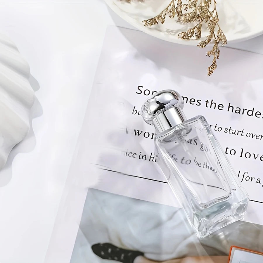 1/2/3 pieces of 30ml round glass refillable perfume spray bottles with silver lids - low oil content, featuring asimple