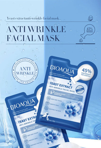 12 Pieces BIOAOUA Bifid Yeast Anti-wrinkle Facial Mask Hydrating Moisturizing Rejuvenation Mask Anti Age Skin Care Wholesale