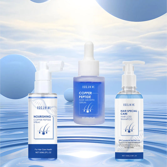 EELHOE Hair Care Set Blue Copper Peptide Serum Anti Hair Loss Treatment Damaged Hair Repair Copper Peptide Hair Growth Products