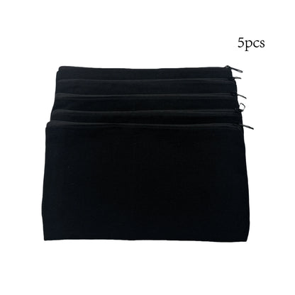 5pcs Blank Canvas Zipper Pouch Bulk, Makeup Bag Pencil Case For Cosmetic & DIY Crafts, Independence Day