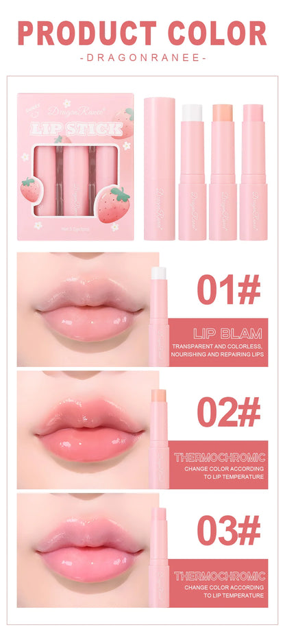 Long Lasting Color Change Lip Balm Moisturizing Hydrating Repair Lip Care Jelly Lipstick Fruity Tint Makeup