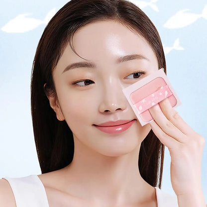 100pcs Matte Oil Blotting Papers with Powder Puff with  Case Mirror Portables Refreshing Facial Oil Blotting Sheets Paper Makeup