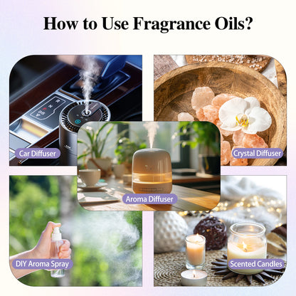 EUQEE 30ml Premium Fragrance Oil For Diffuser Aromatherapy Coconut & Vanilla White Musk Bubble Gum Lilac Aroma Fragrance Oils