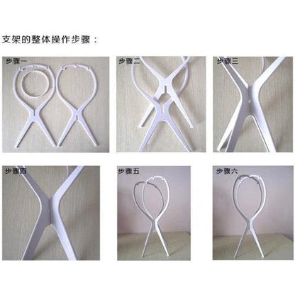 1pcs High Quality Wig Stand Multi-Purpose Use Hat Wig Hair Head Stand Foldable Flexible Plastic Wig Holder