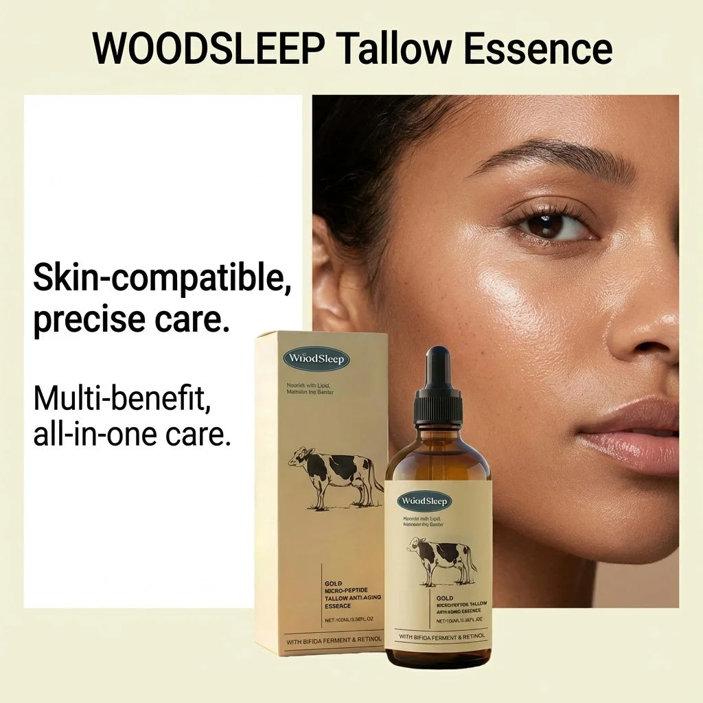 Beef Tallow Nourishing Serum Repair Dry Skin Soothing Brightening Glowing Fade Fine Lines Soft Rejuvenation Hydrating Face Serum