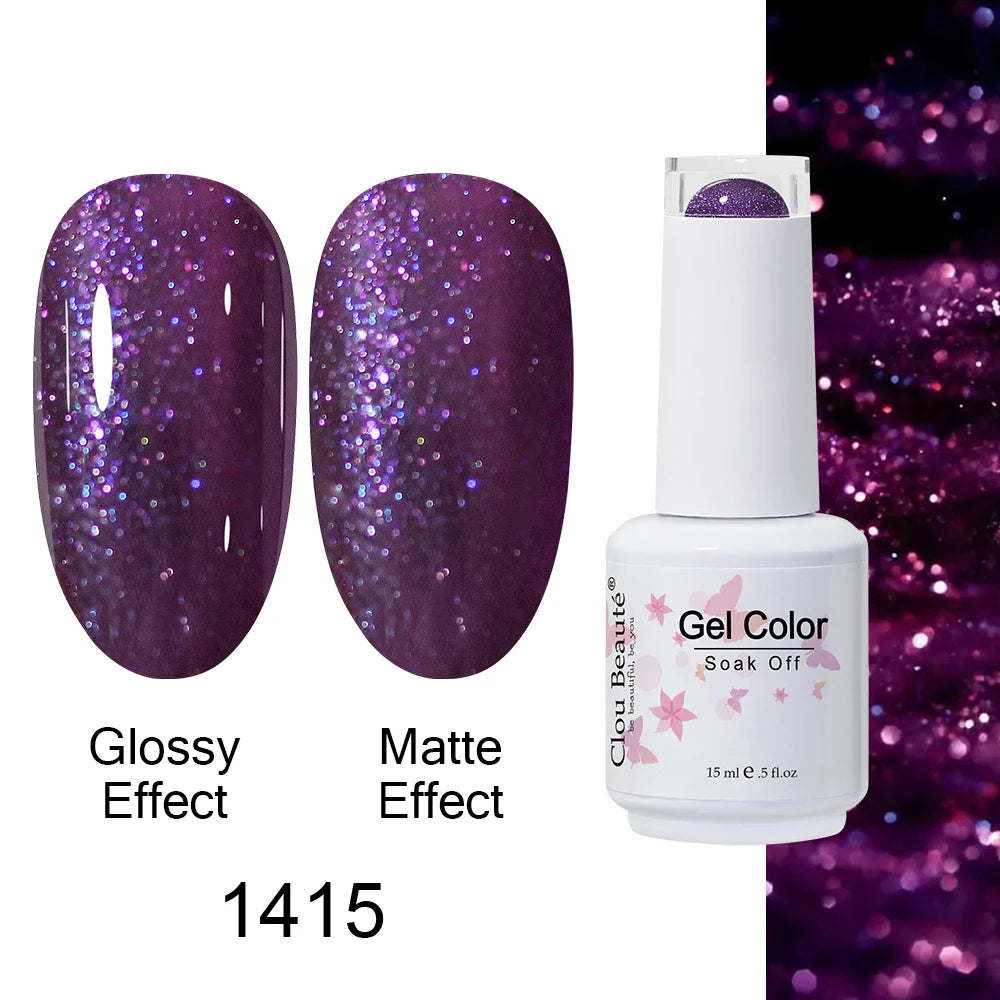 Clou Beaute 15ml Nail Gel Polish Warm Color Dark Red Brown Semi Permanent Nail Art Manicure Soak Off LED UV Varnishes Lacquer