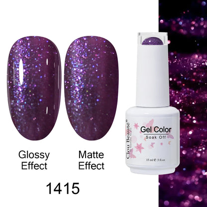 Clou Beaute 15ml Nail Gel Polish Warm Color Dark Red Brown Semi Permanent Nail Art Manicure Soak Off LED UV Varnishes Lacquer