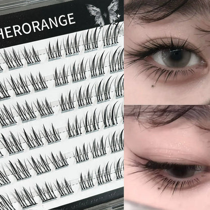 Natural Cosplay False Eyelashes No Glue Need Eyelash Clusters False Eyelashes for Eye-Lifting Effect DIY Makeup Use Makeup Tools