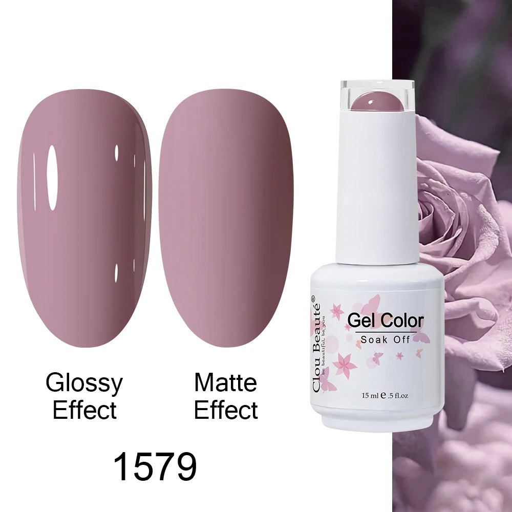 Clou Beaute 15ml Nail Gel Polish Warm Color Dark Red Brown Semi Permanent Nail Art Manicure Soak Off LED UV Varnishes Lacquer