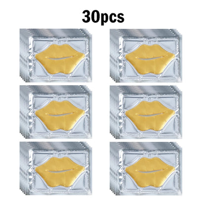 5/10/20/30pcs Pink Gold Crystal Collagen Lip Mask Plump Lips Moisturizing Nourishing Lip Patches Lips Plumper Skin Care Products