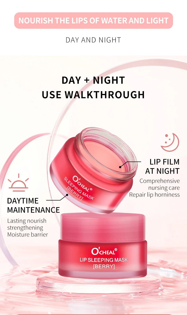 O'CHEAL 1 Pcs Sleeping Mask Maintenance Moisturizing Lip Gloss Mask Cream Plump Lips Serum Care Nourishing Lip Mask Balm