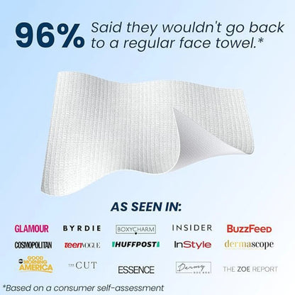 New Clean Skin Club Clean Towels Xl™, Disposable Face Towelette, Makeup Remover Dry Wipes 50 Sheet, 1 Box