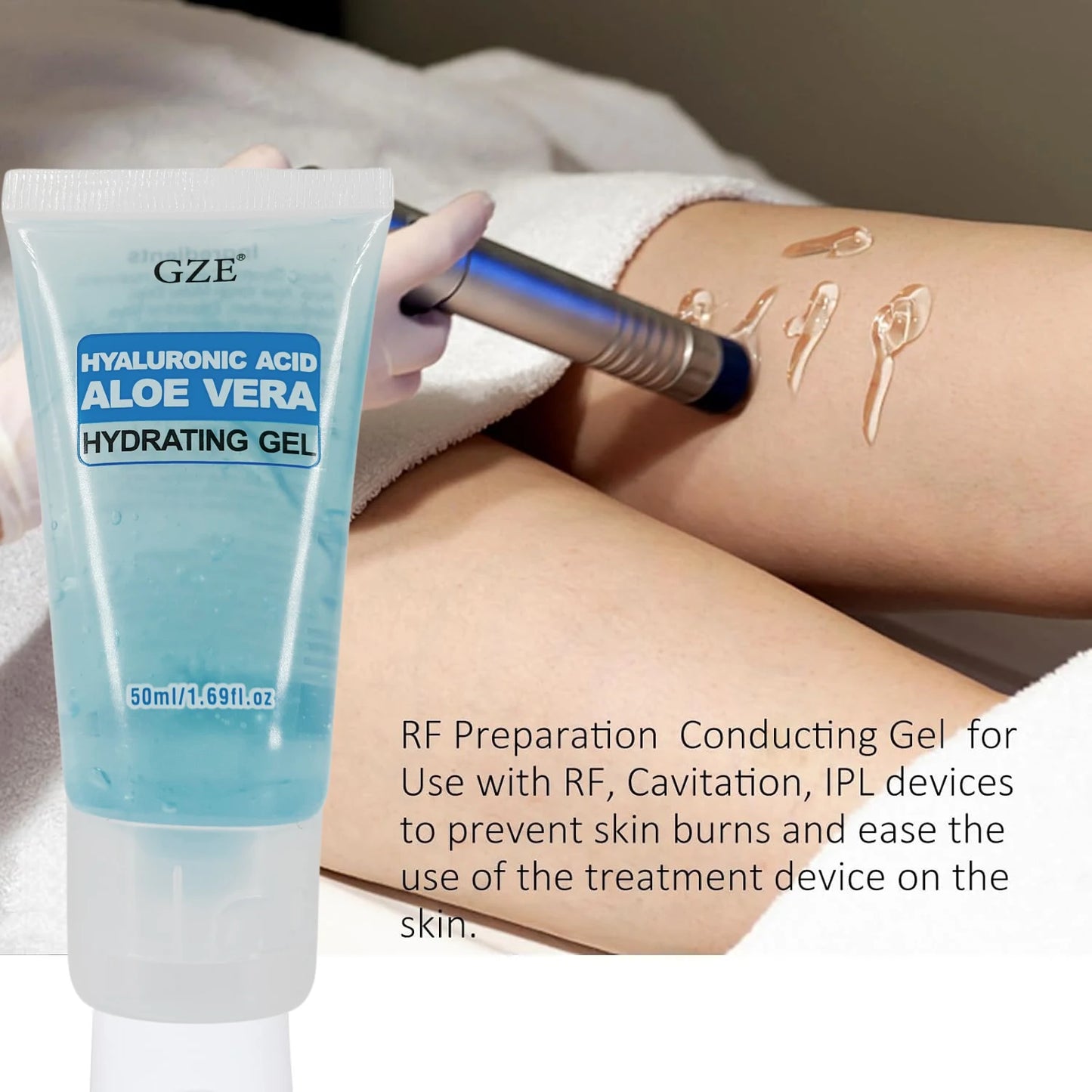 GZE Hydrating Microcurrent Conductive Gel, Gel Primer with Hyaluronic Acid, Non-irritating, Moisturizing Gel for RF