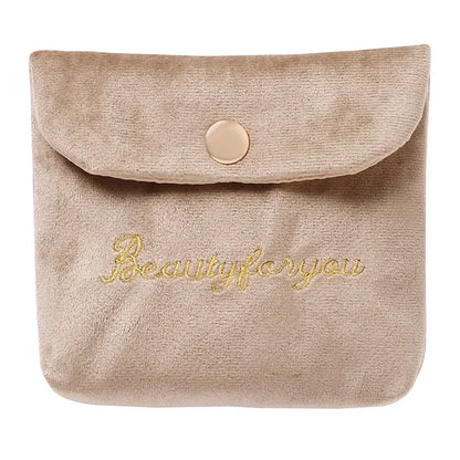 Embroidered Letter Tampon Storage Bag Sanitary Pad Pouch Girls Cosmetic Bags Makeup Lipstick Key Earphone Data Cables Organizer