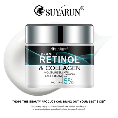 SUYARUN Retinol & Collagen Face Cream - Anti-Aging Moisturizer for Deep Hydration, Firming & Youthful Glow.