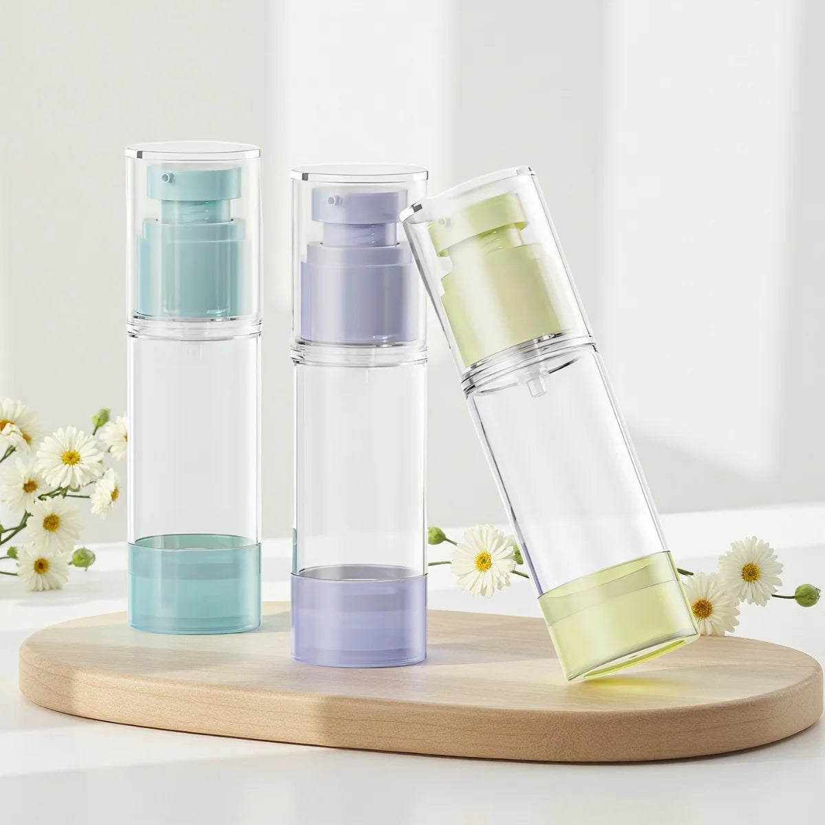 2/3pcs 3 color 30ml Plastic lotion vacuum bottle reusable simple Foundation make-up essence liquid Travel distribution bottle