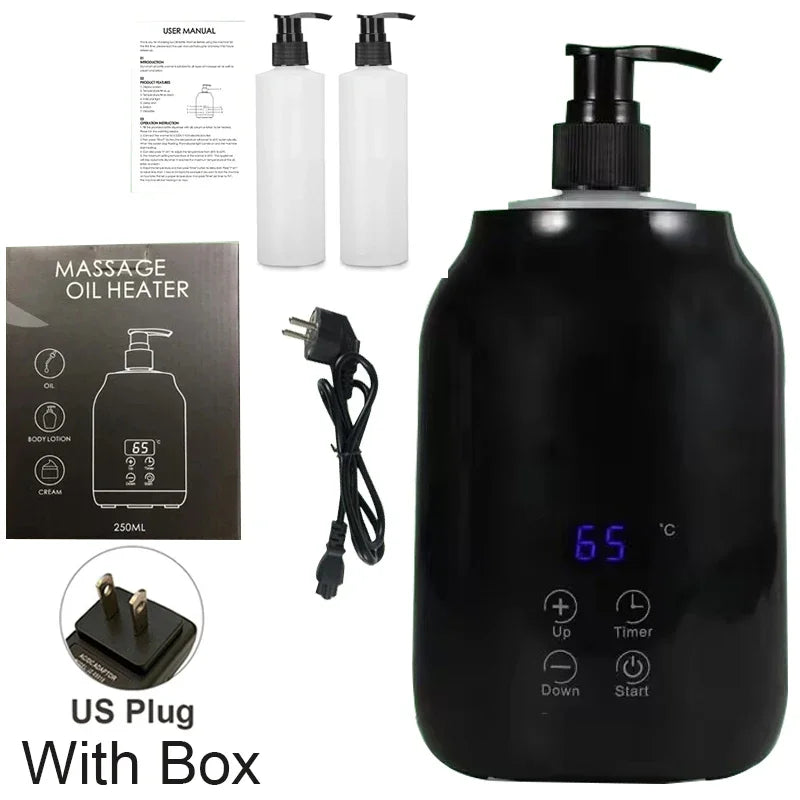 NEW Essential Oil Heater LED Display Temperature Adjust Single Massage Oil Bottle Warmer Massage Oil Heater