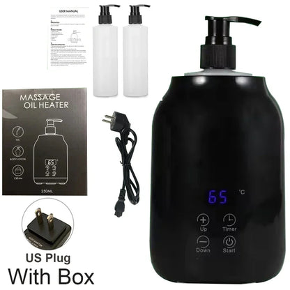 NEW Essential Oil Heater LED Display Temperature Adjust Single Massage Oil Bottle Warmer Massage Oil Heater