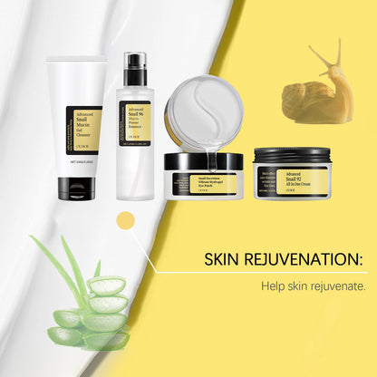 Snail Mucin 96 Skin Care Set Fade Fine Lines Wrinkles Repair Tighten Moisturizing Facial Smooth Brightening Facial Essence Set