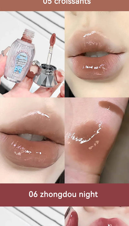 Lckgo Crystal Clear Moisture Lip Essence Gloss - Wrinkle Improvement Moisturizing Lip Balm, Mirror Gloss Lip Oil, Lipstick-Style Volume Lip Gloss
