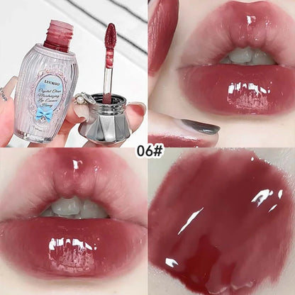 Lckgo Crystal Clear Moisture Lip Essence Gloss - Wrinkle Improvement Moisturizing Lip Balm, Mirror Gloss Lip Oil, Lipstick-Style Volume Lip Gloss