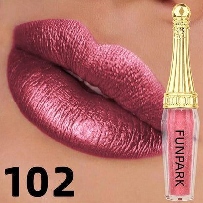 10 Colors Metallic Lip Gloss Long Lasting Liquid Lipstick Pearl Glitter High Pigment Lip Tint Korean Makeup Gifts Lip Oil Cosmet